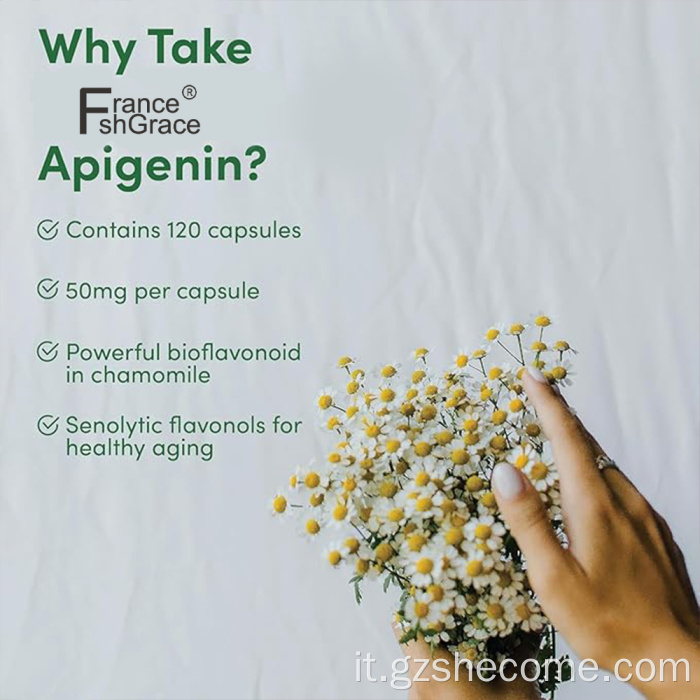 Le capsule di apigenina di alta qualità supportano la salute della pelle